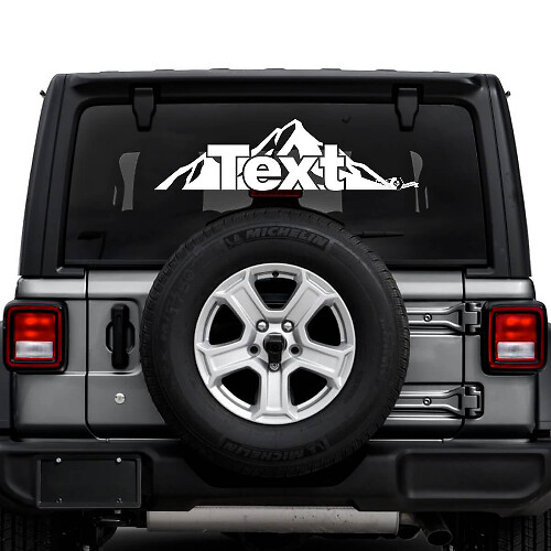 Jeep Wrangler Unlimited achterruit bergen stickers stickers vinyl graphics

