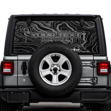 Jeep Wrangler Unlimited achterruit topografische kaart logo stickers stickers vinyl graphics
 2