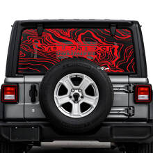 Jeep Wrangler Unlimited achterruit topografische kaart logo stickers stickers vinyl graphics
 3