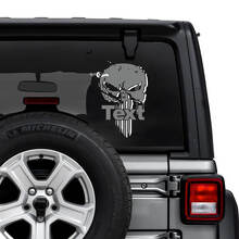 Jeep Wrangler Unlimited achterruit Punisher Shadow Stickers Decals Vinyl Graphics 2 kleuren
 3