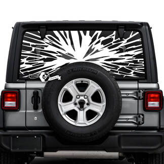 Jeep Wrangler Unlimited achterruit weblogo stickers vinylafbeeldingen
