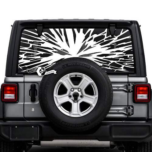 Jeep Wrangler Unlimited achterruit Web Logo Stickers Stickers Vinyl Graphics
