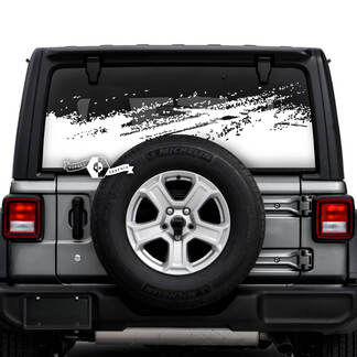 Jeep Wrangler Unlimited achterruit geometrie lijn logo stickers vinyl graphics
