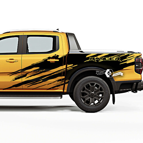 Verwoeste Modderspetter Zijgrafiek Vinyl Stickers Set voor Musclecar Ranger