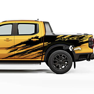 Paar Ford Ranger Raptor vernietigd Splash Mud Logo deuren bedzijde vinyl stickers
