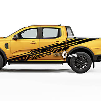 Paar Ford Ranger Raptor Line moderne geometrie logo deuren bedzijde vinyl stickers
