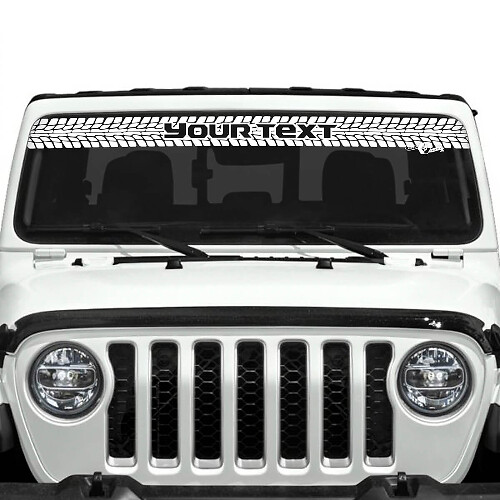 Aangepaste tekst bandenprofiel voorruit vinylstickers decals voor Jeep Gladiator