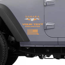 Sahara Duin & Amerikaanse Vlag Zij Vinyl Sticker voor Jeep Wrangler Unlimited_2