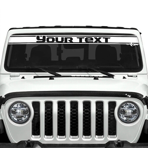 Aangepaste Tekst Trimlijn Voorruit Vinyl Stickers Decals voor Jeep Gladiator