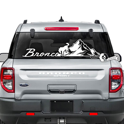 Mountains Achterruit Vinyl Sticker voor Musclecar paard