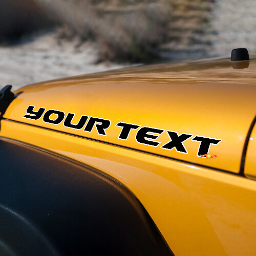 Lettering Outline Motorkap Vinyl Sticker voor Jeep Wrangler