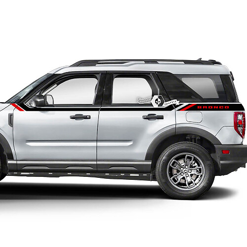 2x Ford Bronco deuren omhoog zijspatbord sierstickers stickers 2 kleuren
