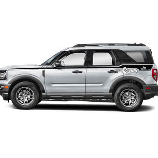 2x Ford Bronco motorkapdeuren omhoog zijspatbordlijnstickers
