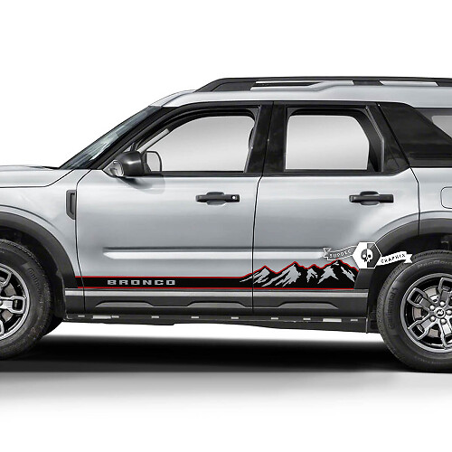 2x Ford Bronco Mountains bosdeuren zijlogo sierstickers stickers 2 kleuren
