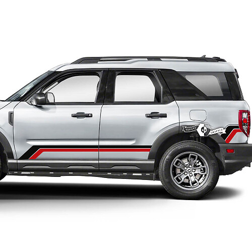 2x Ford Bronco deuren omhoog zijspatbord dubbele lijn stickers stickers 2 kleuren
