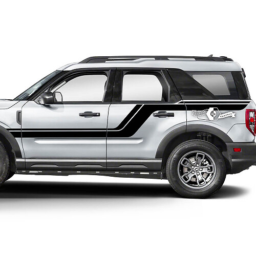 2x Ford Bronco motorkapdeuren omhoog zijkap spatbordlijnstickers
