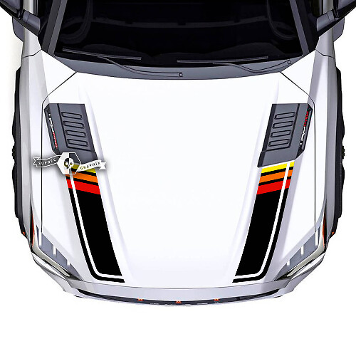 Toyota Sequoia Hood Retro Vintage Klassieke Kleuren Trim Vinyl Stickers Decal past op Toyota Sequoia Spilled
