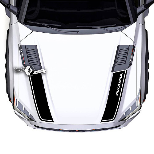 Toyota Sequoia Hood Trim Vinyl Stickers Decal past op Toyota Sequoia Spilled
