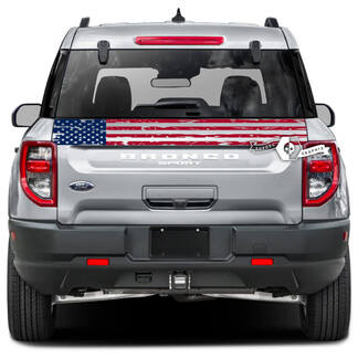 Ford Bronco achterklep bedbekleding streep USA vlag verblinden verf vernietigd wrap stickers stickers 2 kleuren
