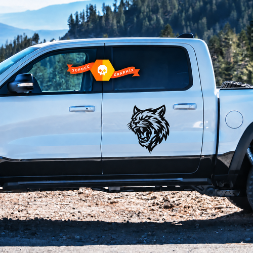 Custom Cat Head Side Graphic Kit Zijkant Vinylsticker voor Dodge Ram 1500 TRX — Hellcat Style