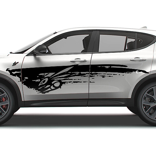 Hornet-logo modderspat deurzijvinylstickerkit voor Dodge Hornet