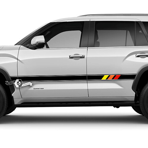 Retro lagere deurzijstrepen vinyl decal set voor Toyota Sequoia
