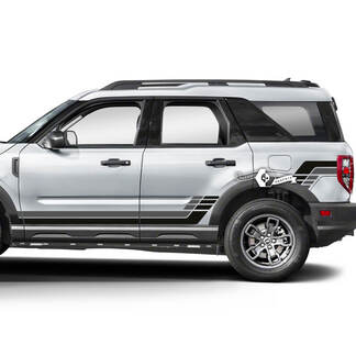 2x Ford Bronco deuren omhoog zijspatbordlijnen sierstickers stickers 2 kleuren
