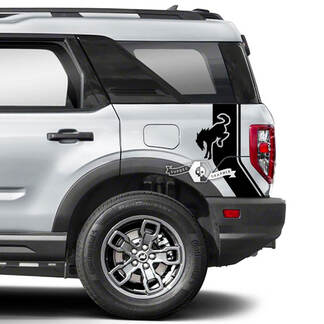 2x Ford Bronco zijbekleding achterspatbord logo stickers
