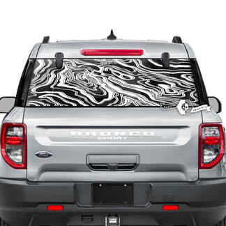 Ford Bronco achterruit bergen logo modderstrepen grafische stickers

