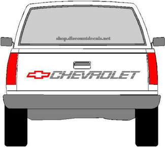Chevrolet Truck Tailgate Sticker - Rode vlinderdas met zilveren letters Chevy 1500