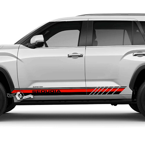 Ruitenpatroon Strepen Deuren Rokerpaneel Vinyl Stickers Decal Voor Toyota Sequoia