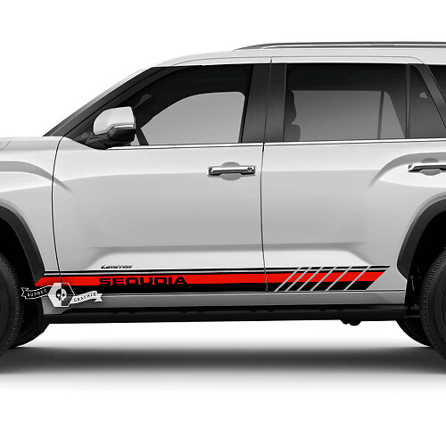 Paar Toyota Sequoia deuren Rocker Panel Stripe Lines Off Road Vinyl Stickers Decal fit Toyota Sequoia 2 kleuren
