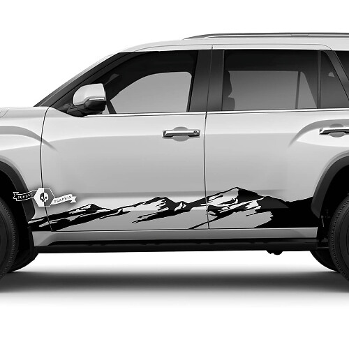 Paar Toyota Sequoia deuren Rocker Panel Stripe Off Road Mountains Vinyl Stickers Decal fit Toyota Sequoia
