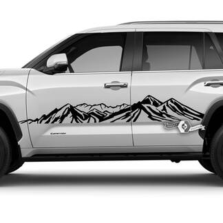 Paar Toyota Sequoia deuren achterspatbord graphics bergen vinyl stickers sticker geschikt voor Toyota Sequoia
