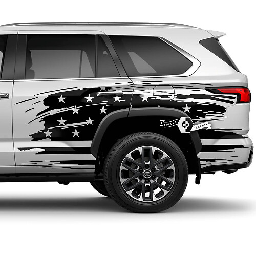 Paar Toyota Sequoia achterspatbord deur wrap UAS vlag Splash Dazzle verf vinyl stickers sticker geschikt voor Toyota Sequoia
