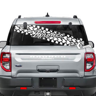 Ford Bronco achterruit USA vlag vernietigde strepen grafische stickers
