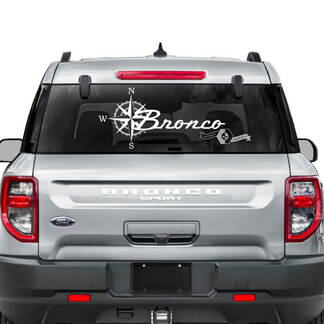 Ford Bronco achterruit kompas logo grafische stickers
