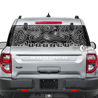 Ford Bronco achterruit topografische kaart logo wrap grafische stickers
