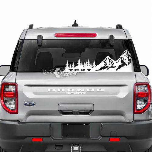 Musclecar horse achterruit Forest Mountain Stripes grafische stickers stickers
