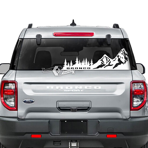 Ford Bronco achterruit Forest Mountain Stripes grafische stickers stickers
