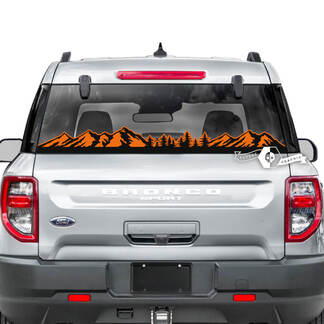 Ford Bronco achterruit Forest Mountain Stripes grafische stickers 2 kleuren
