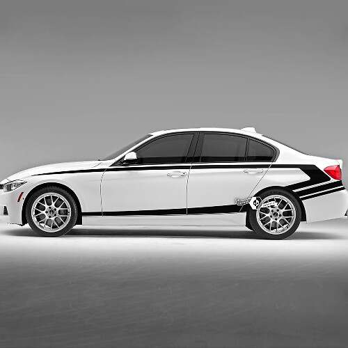 Paar BMW deuren omhoog zijstrepen Rally Motorsport Trim Vinyl Decal Sticker F30 G20
