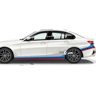 Paar BMW deuren zijkant achterspatbord rocker paneel strepen Rally Motorsport vinyl sticker sticker F30 G20 M kleuren
