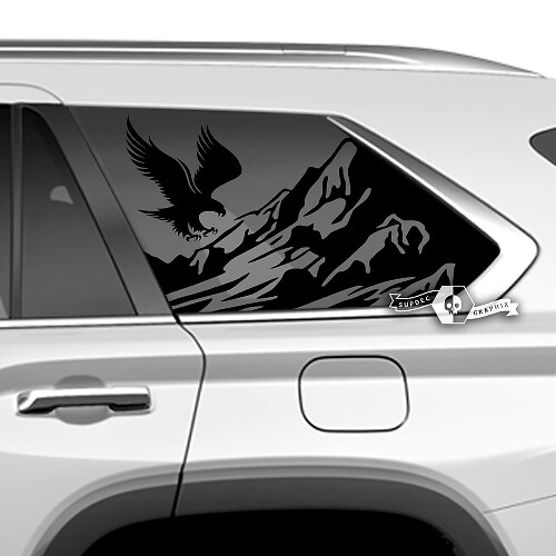 Paar Toyota Sequoia achterruit Bald Eagle Mountains Stickers Vinyl Decal fit Toyota Sequoia
