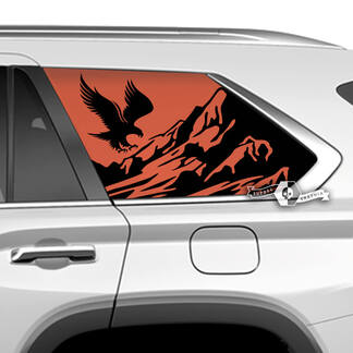 Paar Toyota Sequoia deur zijruit Bald Eagle Mountains Stickers Vinyl Decal fit Toyota Sequoia 2 kleuren

