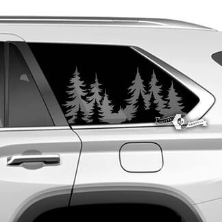 Paar Toyota Sequoia deuren zijruit bos Sequoia bomen Vinyl Decal Stickers passen Toyota Sequoia
