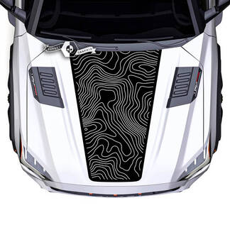 Toyota Sequoia Hood topografische kaart vinylstickers sticker geschikt voor Toyota Sequoia
