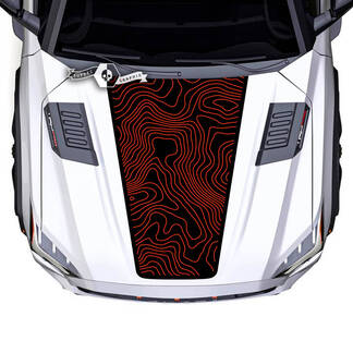 Toyota Sequoia Hood topografische kaart vinylstickers sticker geschikt voor Toyota Sequoia 2 kleuren
