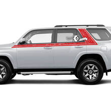 Lichaam strepen lijnen topografische stijl zijruit vinyl sticker sticker geschikt voor Toyota 4Runner 13-24 TRD vijfde gen
 2