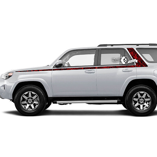 Topografische Stijl Strepen Zij Vinyl Sticker Decal Voor Toyota 4Runner Gen 5